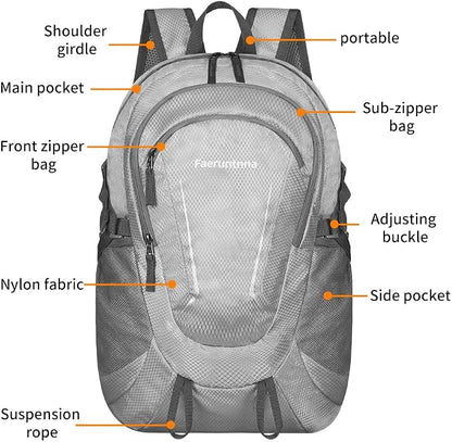 30L Large capacity Lightweight Packable Foldable Backpack，women and men Hiking - Image 6