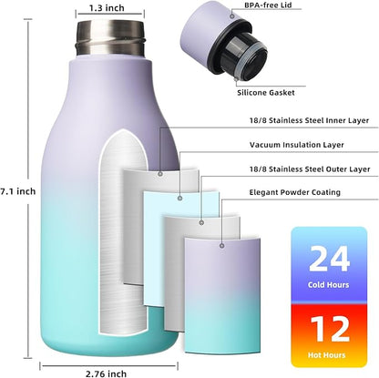 BJPKPK Insulated Water Bottles, 12oz Stainless Steel Metal Water Bottle - Image 3