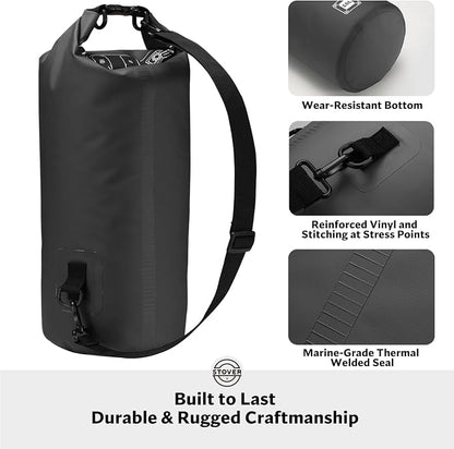 STOVER 5/10/25/30/40/55L Waterproof Dry Bag- Roll-Top Backpack w/Phone Case- - Image 3