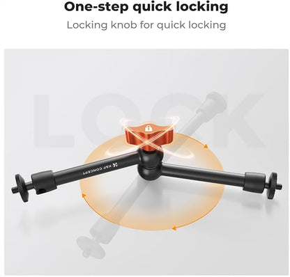 K&F CONCEPT 9.8" Magic Arm, 1/4" Screw Camera Mount Arm 360° Ball Heads - Image 6