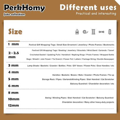 PerkHomy 1100FT Jute Twine String 2mm 3ply Natural Thin Twine - Image 7