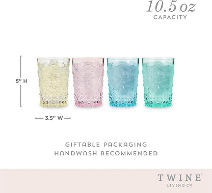 Twine Embossed Acrylic Colorful Drinking Glasses, Durable Shatterproof Tumblers - Image 3