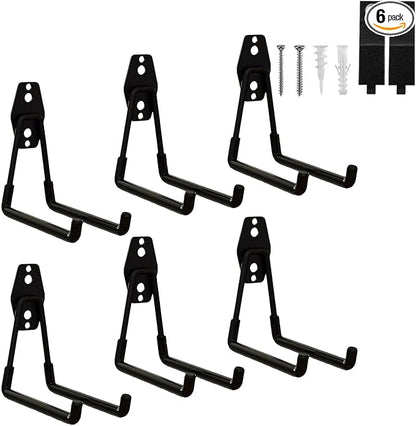 Garage Hooks Heavy Duty, 6 Pack Medium Square Steel Garage Storage Hooks by BRCRXW