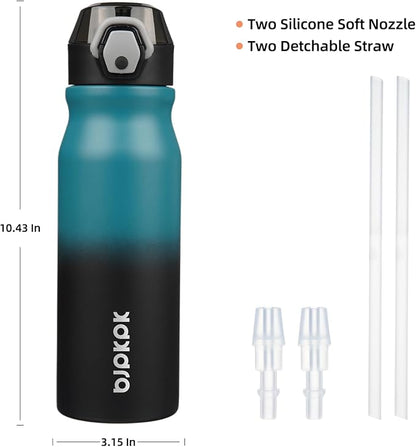 BJPKPK Water Bottle with Straw 25oz Insulated Water Bottles Reusable Stainless - Image 4