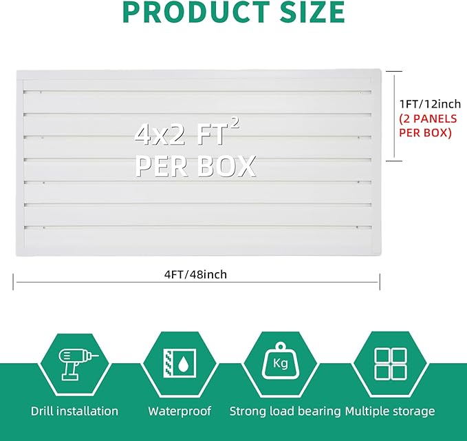 FRAYSCENT Slat Wall Paneling Garage Slat Wall Storage Systems Slatwall Panels - Image 4