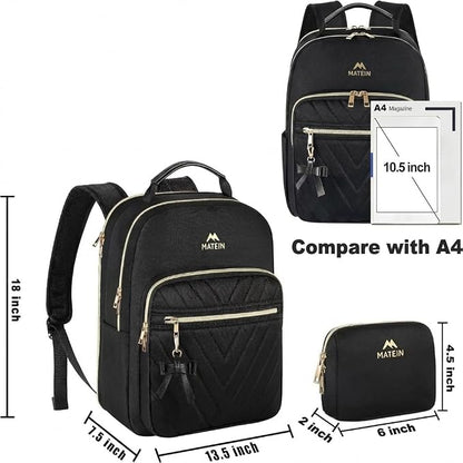 MATEIN Backpack Purse for Women, 17 inch Stylish Cute Waterproof Backpack Purse - Image 3