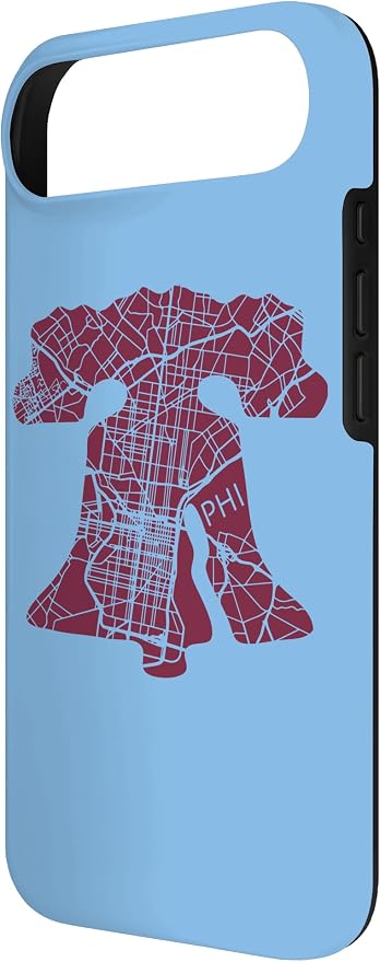 Philadelphia Street Map Liberty Bell Vintage Maroon Philly Case - Image 3