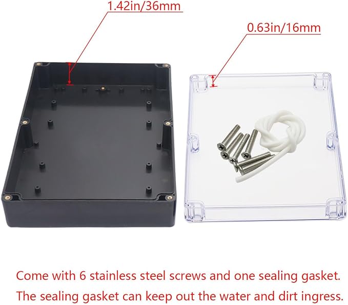 Project Box IP65 Waterproof Junction Box ABS Plastic Black Electrical Boxes DIY - Image 4