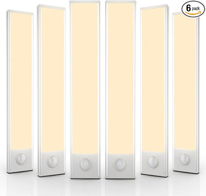 6 Pack Under Cabinet Lighting Wireless, 58 LED Rechargeable Battery Motion by BuyNow