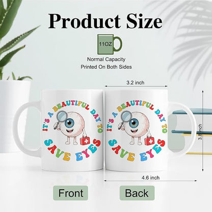 RZHV It's Beautiful Day To Save Eyes Funny Coffee Mug, Thank You Birthday Gifts - Image 2