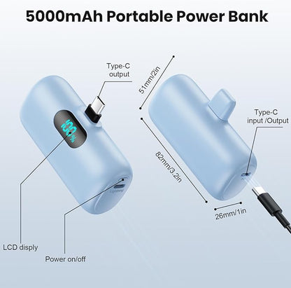 Mini Portable Charger USB C Power Bank, Upgraded 5000mAh PD Fast Charging - Image 5