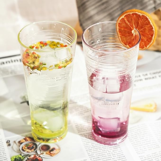 8-Piece Ombre Tumbler Set, 20oz Plastic Drinking Glasses, Shatterproof BPA-Free - Image 5