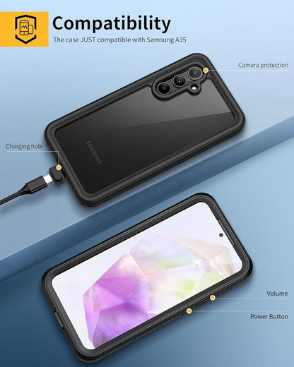 Lanhiem for Samsung Galaxy A35 5G Case, IP68 Waterproof Dustproof, Built-in - Image 6
