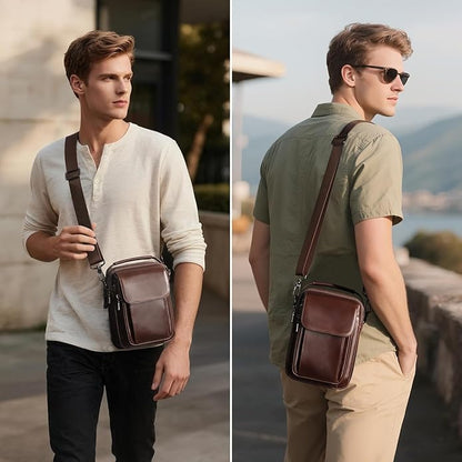 Augus Leather Small Messenger Bag - Image 2