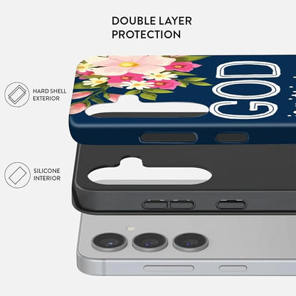 Compatible for Samsung Galaxy S24 FE 5G Case, Dual Layer Heavy Duty 2 in 1 - Image 2