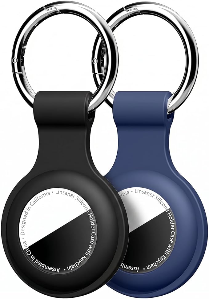 Linsaner Case for AirTag 2nd Gen & 1st Gen, Silicone Holder Keychain Key Ring by Linsaner