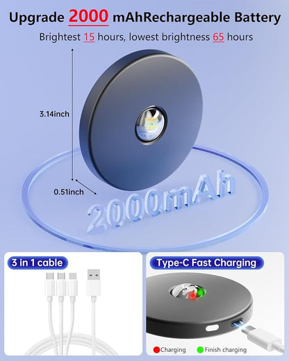 Puck Lights with Remote Control, 2000mAh Rechargeable Cabinet Light, Under - Image 4