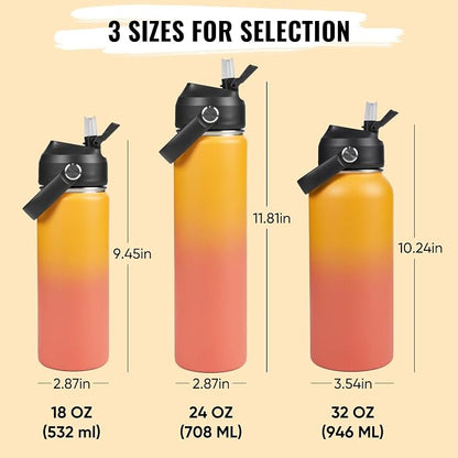 Fijinhom 18oz Insulated Stainless Steel Water Bottle, Wide Mouth Double Wall - Image 2