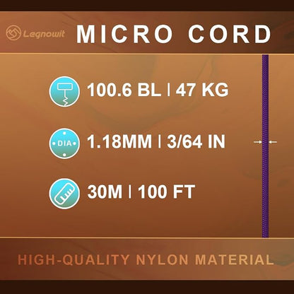Micro Paracord, 1.18mm x 100ft Thin Mini Utility Braided Small Paracord - Image 2
