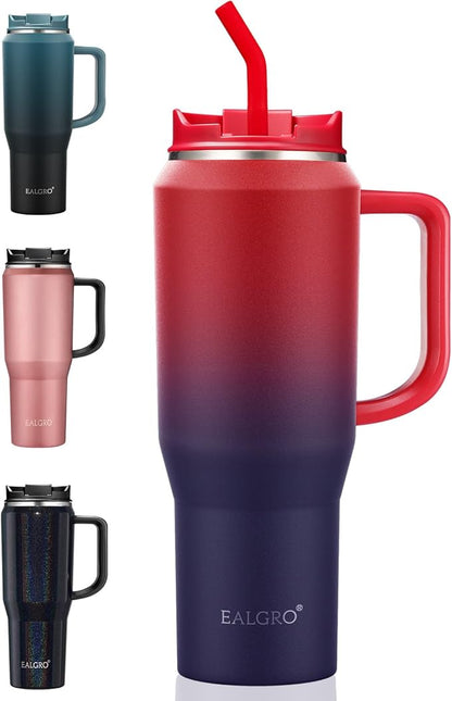 EALGRO 40 oz Tumbler with Handle, Insulated Tumblers with Lid and Straw by EALGRO