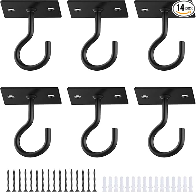 Ceiling Hooks for Hanging Plants 6pack 2.5inch Wall Mount Plant Hooks Meatl by QTJUST