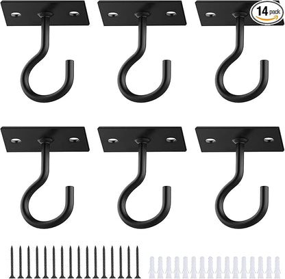 Ceiling Hooks for Hanging Plants 6pack 2.5inch Wall Mount Plant Hooks Meatl by QTJUST