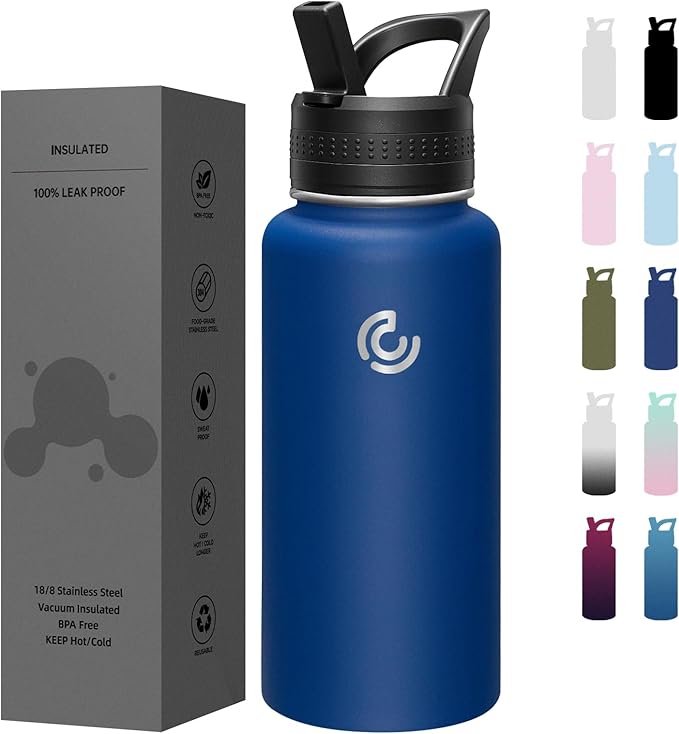 COKTIK 32oz Sports Water Bottle, Stainless Steel Water Bottle by coktik