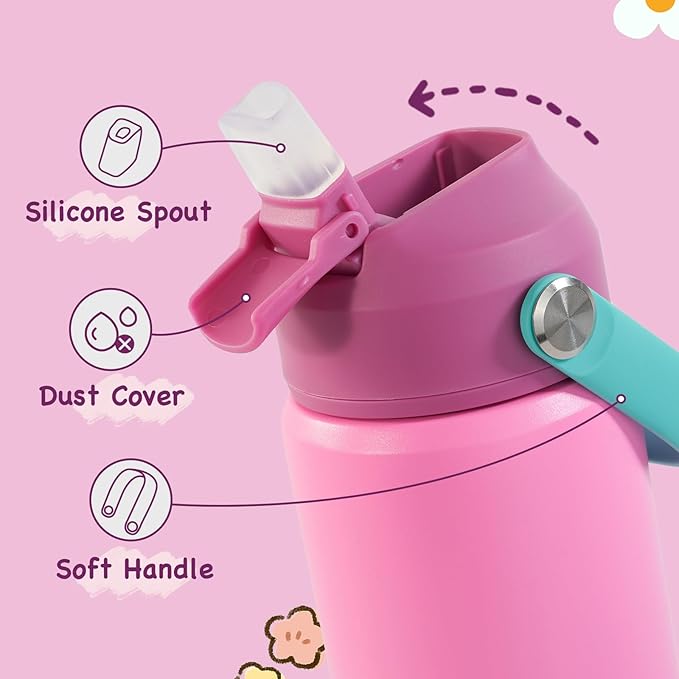 Kerilyn 12oz Kids Water Bottle 2 Pack, Stainless Steel Insulated Water Bottle - Image 3