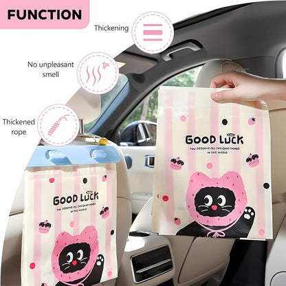 Zpana 60PCS Car Trash Hanging Bag, Disposable Leakproof Cute Cat Multipurpose - Image 3