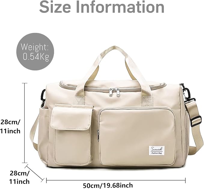Suruid Sports Gym Bag with Shoes Compartment Travel Duffel Bag with Dry Wet - Image 2