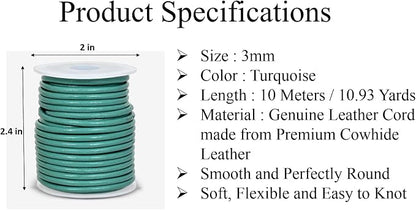 GENIQUE Real/Genuine Round Leather String Cord - Image 3