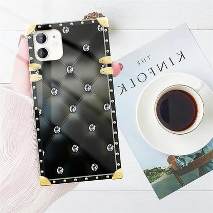 Compatible with iPhone 11 Case, Shiny Black Sofa Crystal Luxury Golden - Image 7