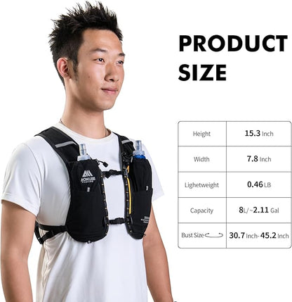 AONIJIE Running Hydration Vest for Men & Women, 8L Hydration Backpack, - Image 2