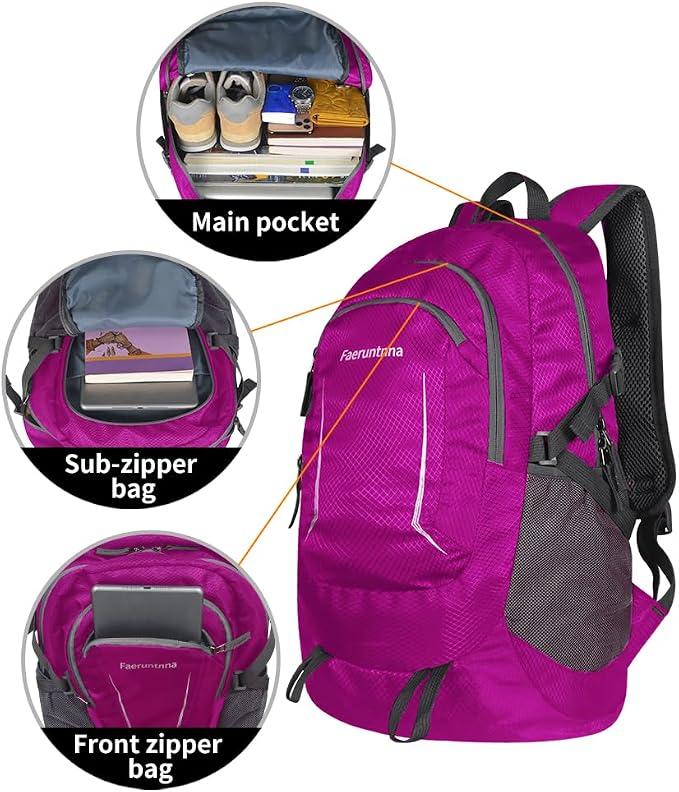 30L Large capacity Lightweight Packable Foldable Backpack，women and men Hiking - Image 3