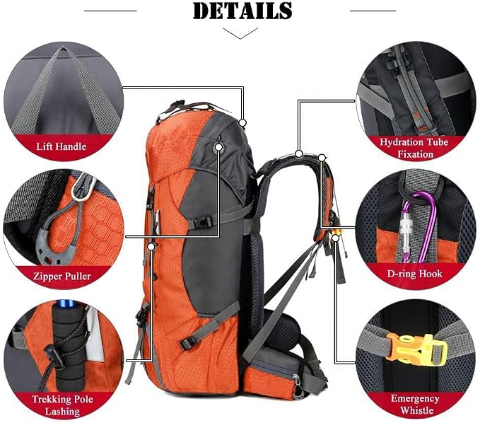 Bseash 60L Waterproof Hiking Camping Backpack - Image 4