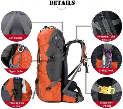 Bseash 60L Waterproof Hiking Camping Backpack - Image 4