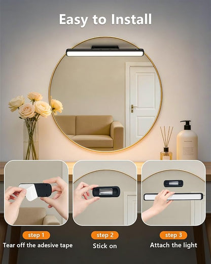 WILLED 3W Mirror Lights with Remote Control, Eye-Friendly Magnetic Light Bar - Image 6