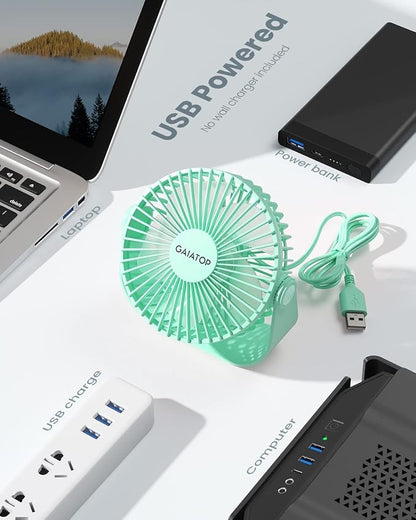 Gaiatop USB Desk Fan, 3 Speeds Strong Airflow, 5.5 Inch Portable 90° Rotate - Image 6