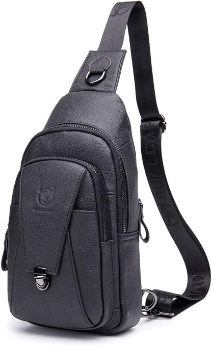 Hebetag Leather Sling Bag Crossbody Backpack by Hebetag