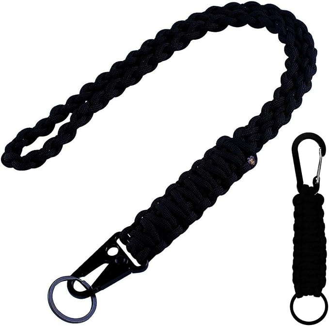 2 Pcs Heavy Duty Braided 550 Paracord Lanyard Keychain Set, Parachute Rope by MAGITATI