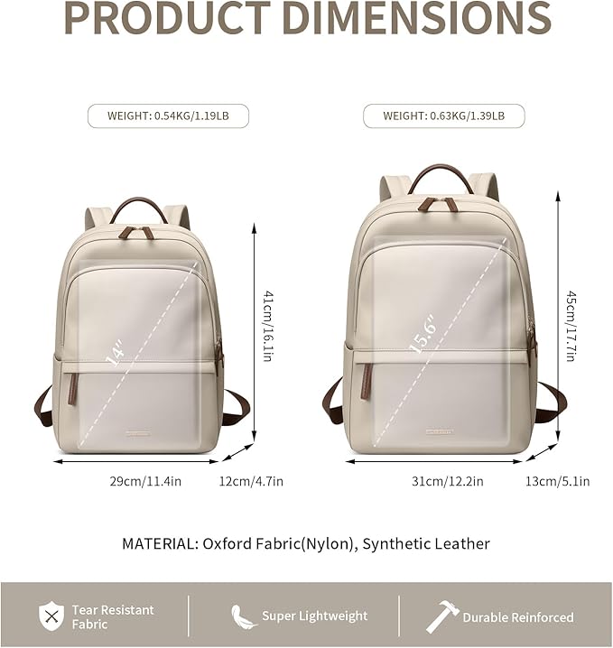 GOLF SUPAGS Laptop Backpack for Women Slim Computer Bag Work Travel College - Image 5