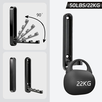 Dntorx 2 Pcs Extended Folding Coat Hooks Wall Mounted, 4.33 in Black Foldable - Image 4
