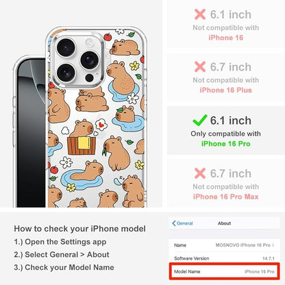 MOSNOVO for iPhone 16 Pro Case, Shockproof Military-Grade Protection 6.6ft Drop - Image 2