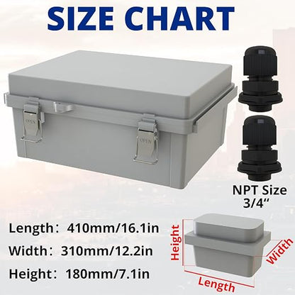MAKERELE Large Junction Box Waterproof IP67 Plastic Outdoor Electrical Box and - Image 2