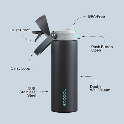 Insulated Water Bottle with Straw - Image 4