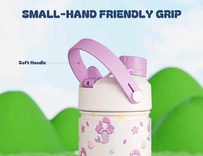 18 oz Kids Insulated Mermaid Water Bottle - Image 4
