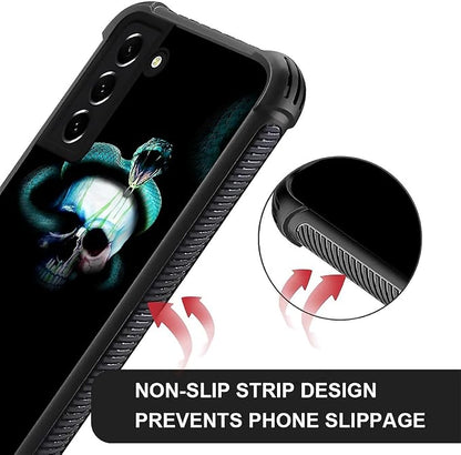 for Samsung Galaxy S21 Case, Skeleton Winding Snake Pattern Graphic Design Girl - Image 6