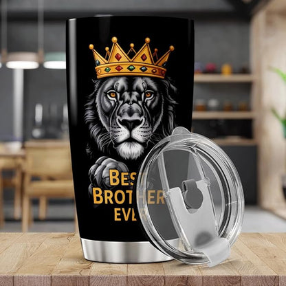 CUBICER Best Brother Ever Lion Design Stainless Steel Tumbler 20 Oz - Image 5