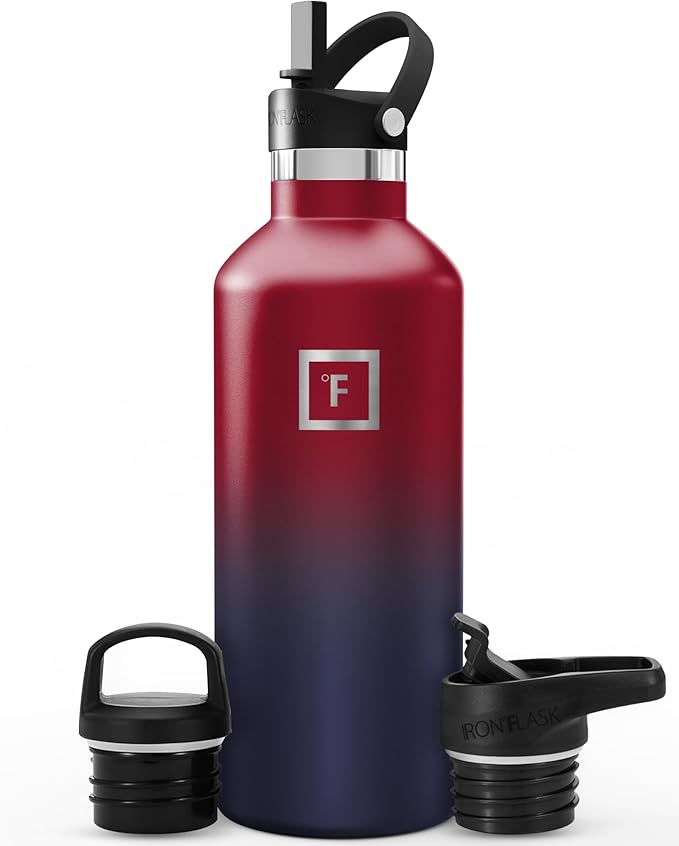 IRON °FLASK Camping & Hiking Hydration Flask - 32 oz Dark Rainbow by IronFlask