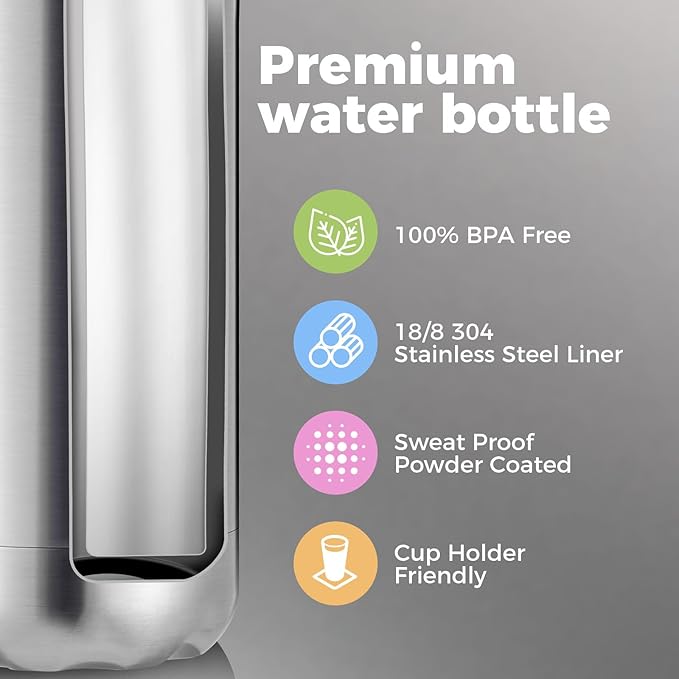 Volhoply 17oz Insulated Stainless Steel Water Bottle, Double Wall Vacuum Flask - Image 4